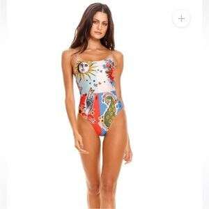 Agua Bendita Kali Embellished One Piece Swimsuit XL